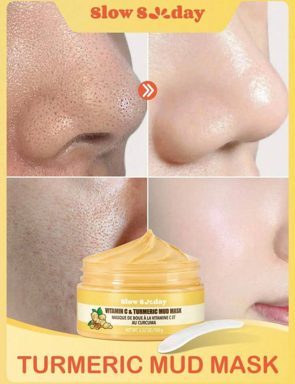 Masque Éclat à la Boue, Vitamine C & Curcuma